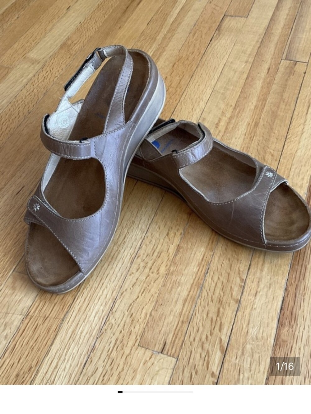 Wolky Jewel Women's Taupe Leather Slingback Sandals 41